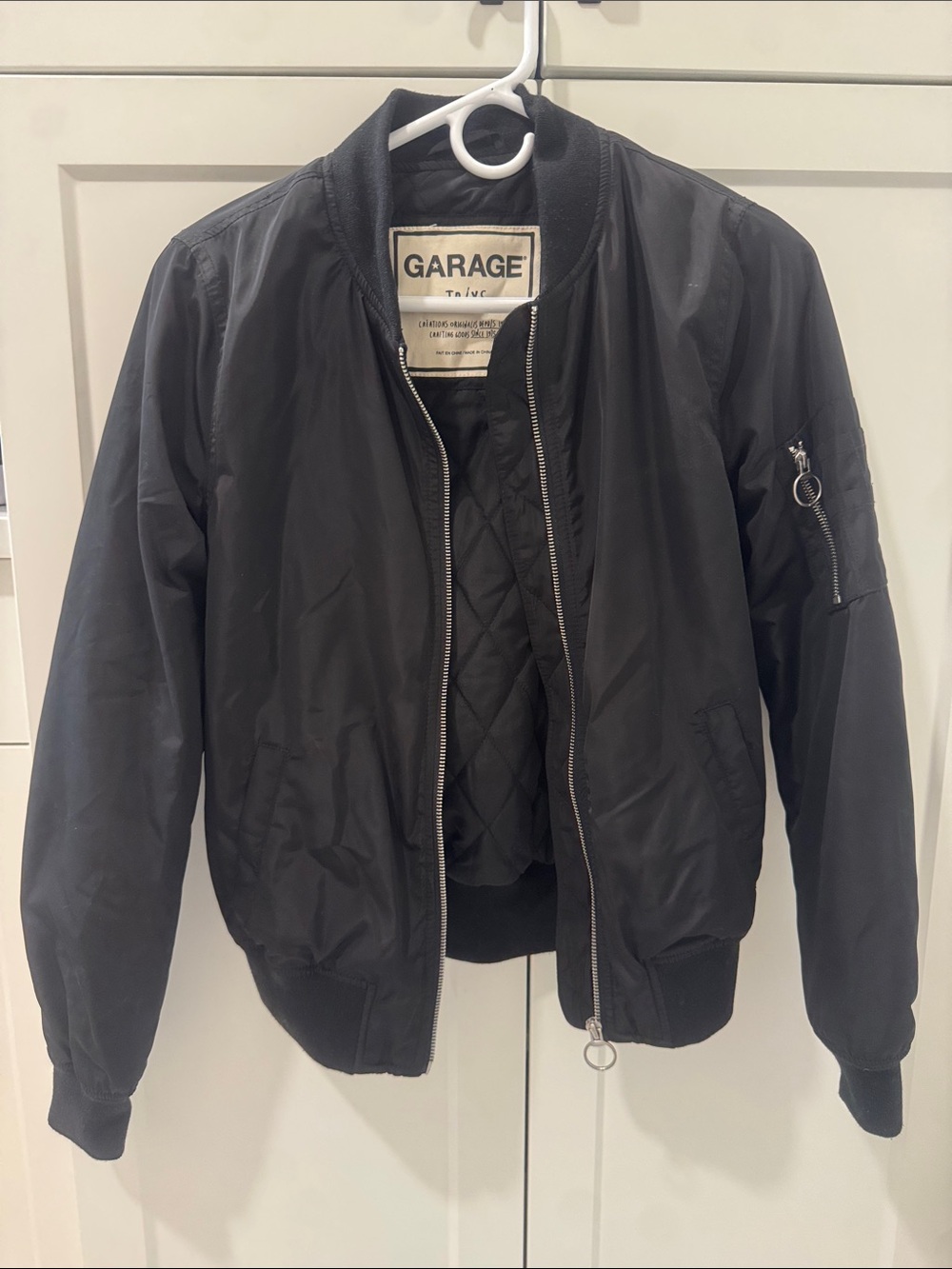 Garage Black Women’s Quilted-Liner Bomber Jacket